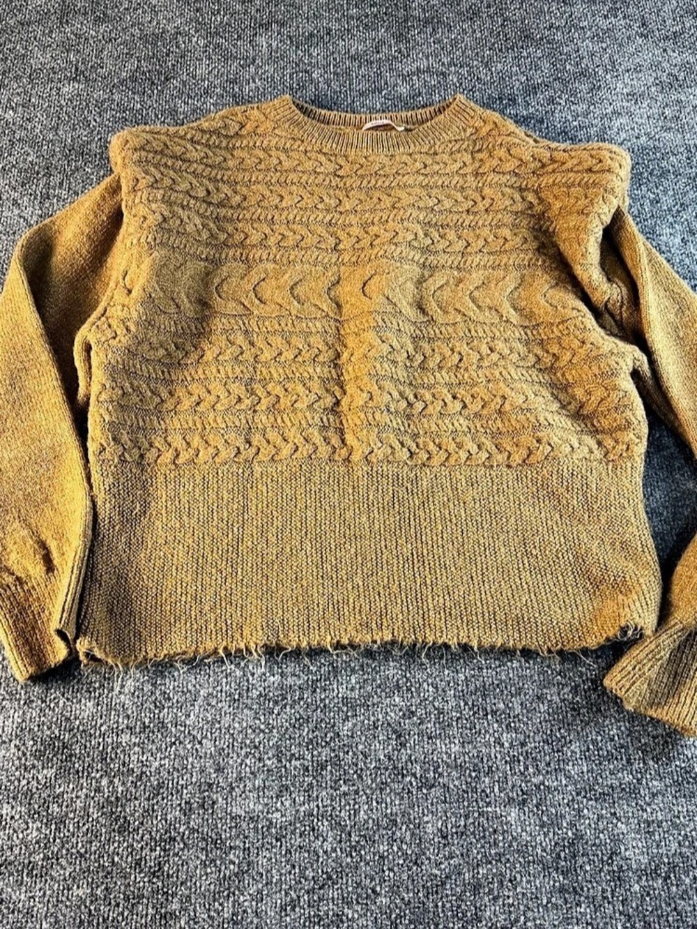 MNG Casual Textured Knit Sweater Brown XS